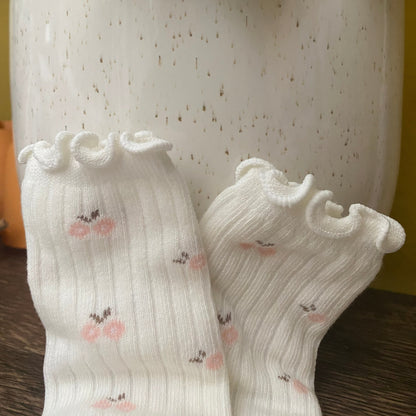 White Flower Socks