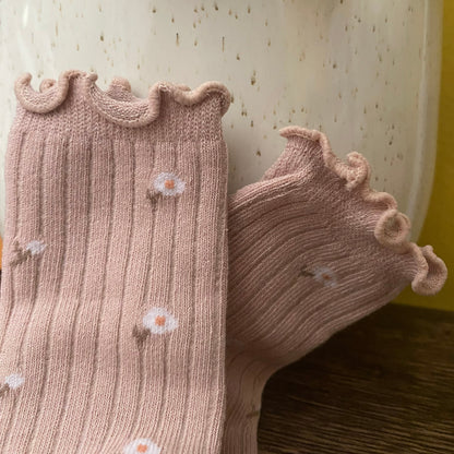 Pink Flower Socks